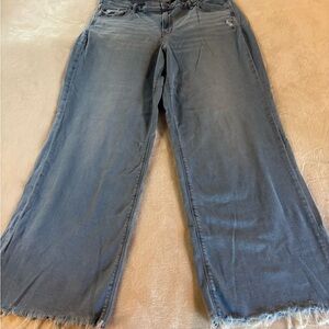 American Eagle Outfitters Gray Flare Wide Leg Jeans